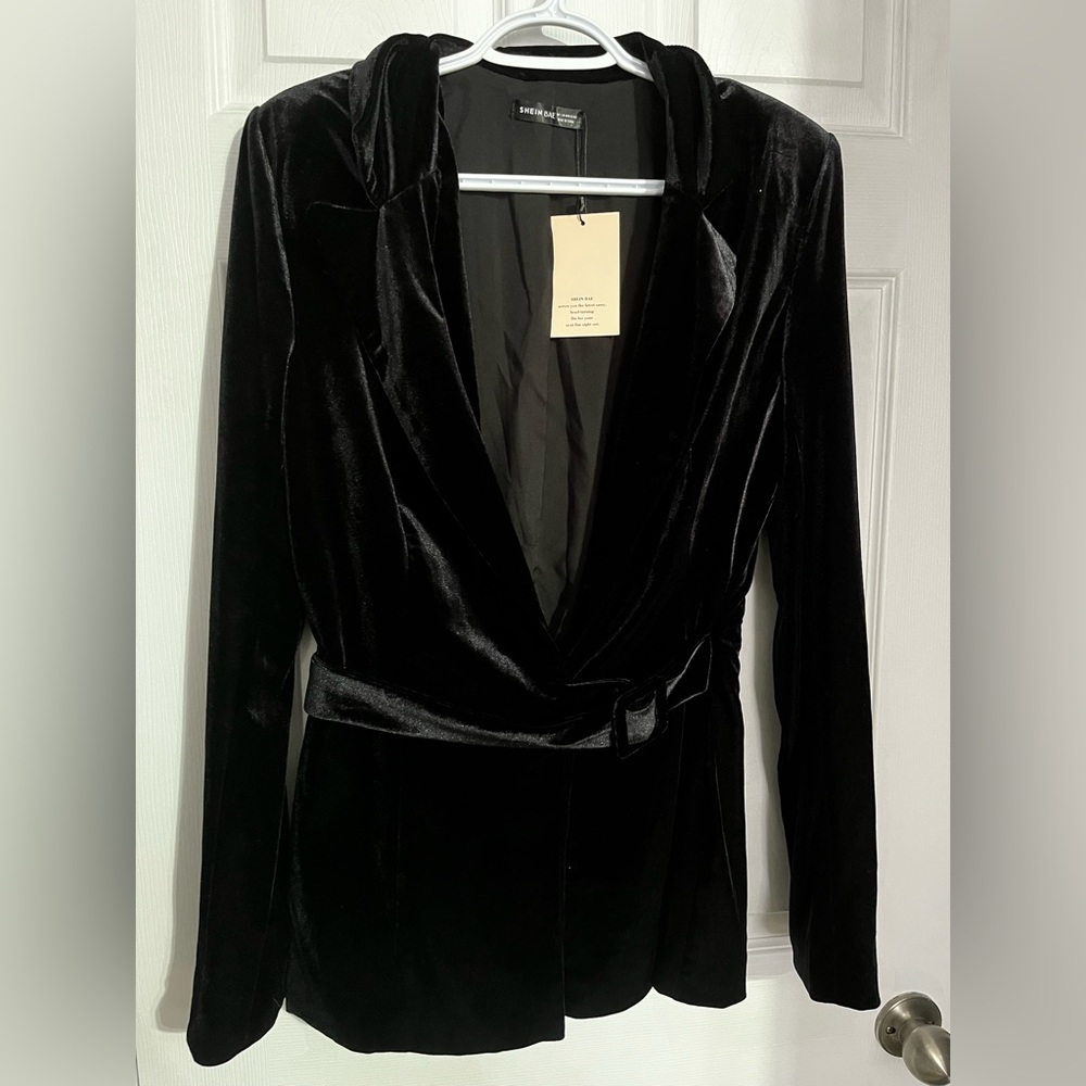 Shein Bae | Black Velvet Women's Jacket